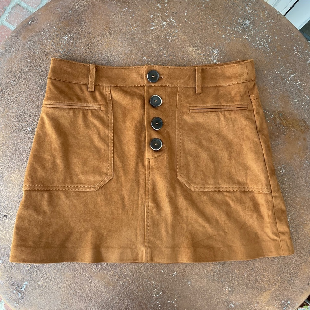 Trf zara copper mini skirt